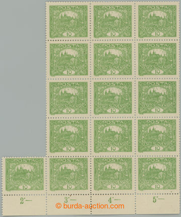 256950 -  Pof.6B, 10h green with comb perforation 11¾, 16-BLOK (!) w