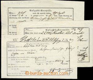 25697 - 1850 3x Receipt with postmark PROSSNITZ in/at decoration. fr