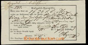 25698 - 1849 Receipt with oval. postmark TSCHEITSCH, catalogue Voto