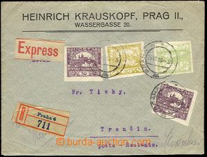 25701 - 1919 commercial R + Express letter sent poste restante(!), w