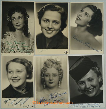 257038 -  HEREČKY / sestava 6 portrétních fotopohlednic s podpisy 