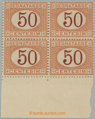 257058 - 1870 DOPLATNÍ / Sass.9, Číslice 50c v krajovém 4-BLOKU (