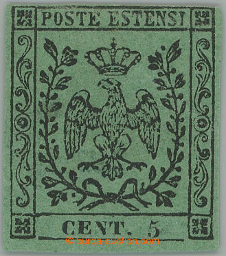 257067 - 1852 Sass.1, Znak 5c zelená; velmi pěkný kus s původním