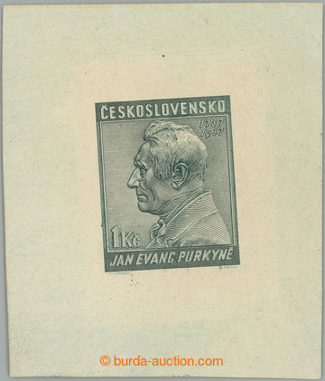 257071 - 1937 PLATE PROOF  Pof.323, Purkyně 1CZK, proof print defini