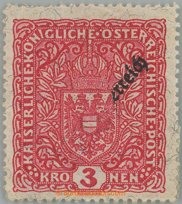 257139 - 1919 ANK.244 production flaw, Coat of arms 3 K with overprin