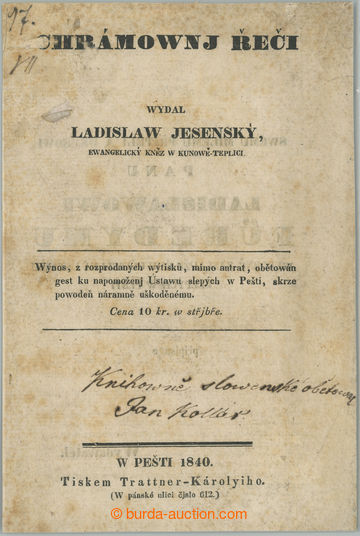 257204 - 1840 KOLLÁR Ján (1793 - 1852), básník, jazykovědec, his