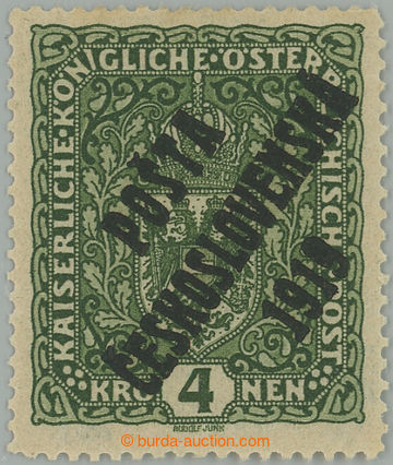 257274 -  Pof.50aI, Coat of arms 4 Koruna dark green, overprint I. ty