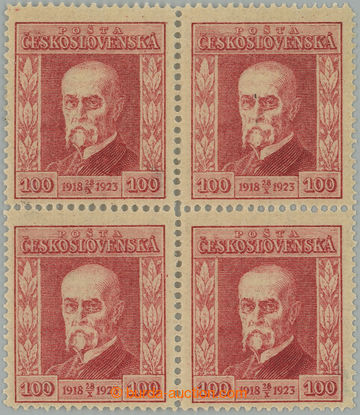 257284 - 1923 Pof.177 P7, Jubilee 100h red, block of four with wmk P7