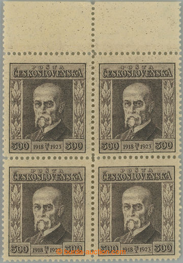 257285 - 1923 Pof.179 P7, Jubilejní 300h hnědá, 4-blok s dolním o