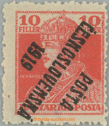 257312 -  Pof.119Pp, Charles 10f red with inverted opt I. type; light