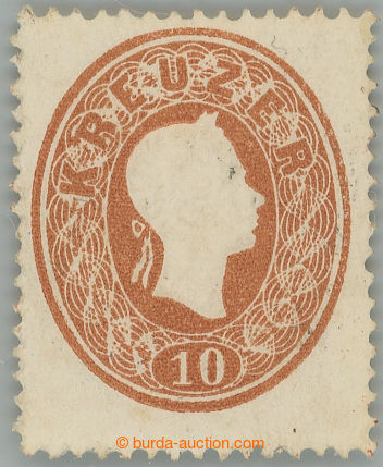 257348 - 1861 Ferch.21, Franz Joseph I. 10Kr, rarely with vertical pe