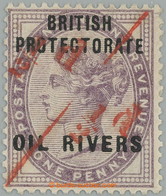 257368 - 1893 SG.7a, Victoria 1P OIL RIVERS - Calabar Provisorium as 