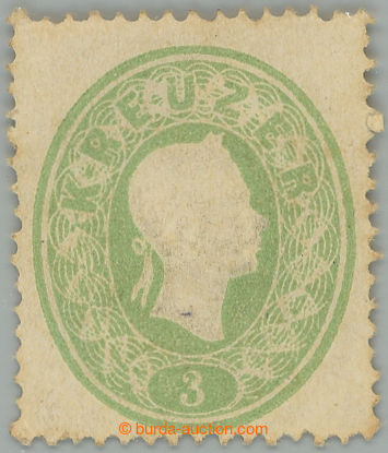 257392 - 1861 ANK.19, Franz Joseph I. 3 Kreuzer light green; very fin