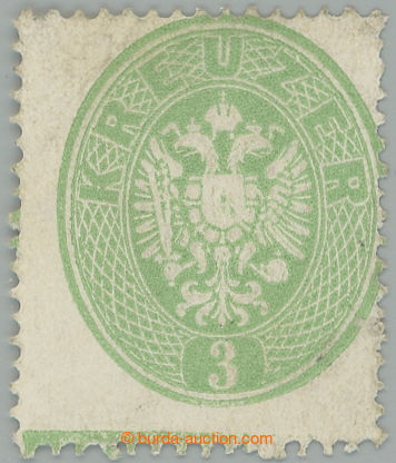 257395 - 1863 ANK.25a, Coat of arms 3 Kreuzer light green, without gu