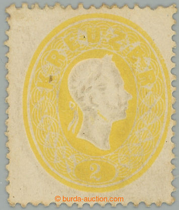 257397 - 1861 ANK.18, Franz Joseph I. 2 Kreuzer yellow; very fine pie