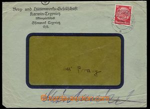 25755 - 1940 UPPER SILESIA  window letter with postmark TRZYNIETZ (O