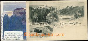25759 - 1902 - 09 BÍTOV - sestava 2ks pohlednic, 1x čb vícezábě
