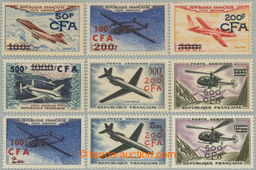 257620 - 1954-1961 Yv.52-55, 56-57, 58-60, comp. of 3 complete air-ma