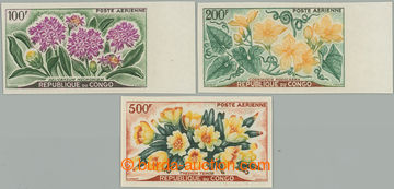 257628 - 1961 Mi.9-11, letecké Květiny 100Fr - 500Fr, kompletní NE