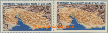 257642 - 1968 Yv.59+59a, airmail Map 500Fr, perforated and imperforat