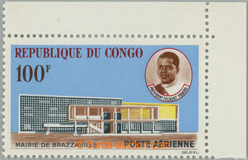 257644 - 1963 Mi.27, letecká Radnice v Brazzaville 100Fr, pravý hor