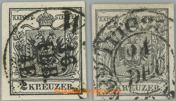 257902 - 1850 Ferch.2HI, 2x Coat of arms 2 Kreuzer type I intense bla