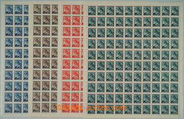 257930 - 1939 COUNTER SHEET / Pof.20-27, Linden Leaves 5h-50h, comple