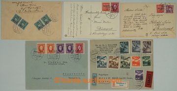 257985 - 1939-1942 SELECTION of / 5 pcs of entires sent  to Hungary, 