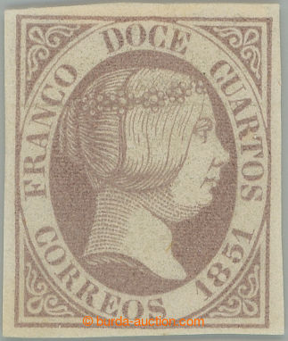 257986 - 1851 Mi.7, Edifil 7, Isabela 12 Cs lila; dv, atest Comex, ka