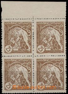 25801 -  25h sv. hnědá ve 4-bloku s horním okrajem, Pof.28Aa, zk.