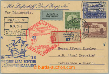 258137 - 1933 ZEPPELIN / 7. SÜDAMERIKAFAHRT, Sie.232R, Let-lístek z