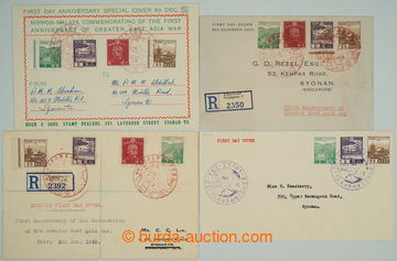 258164 - 1942-1943 JAPANESE OCCUPATION / SINGAPUR / comp. of 4 FDC fr