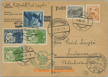 258230 - 1934 ZEPPELIN /SCHWEIZFAHRT, Sie.259, airmail sent card to C