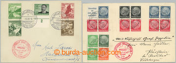 258232 - 1938 SUDETENLANDFAHRT / 2 airmail letters richly franked wit