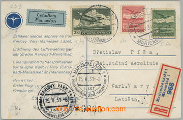 258240 - 1931 1. LET MARIÁNSKÉ LÁZNĚ - KARLOVY VARY / pohlednice 