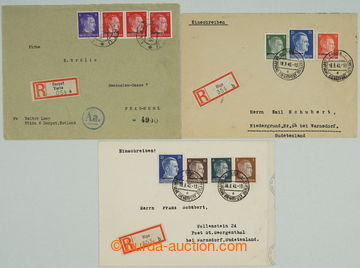 258250 - 1942-1943 OSTLAND / 3 Reg letters sent to Sudetenland and Pr