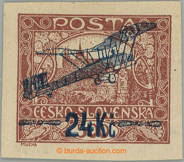 258282 -  Pof.L2 IIap, I. provisional air mail stmp. 24Kč/500h brown