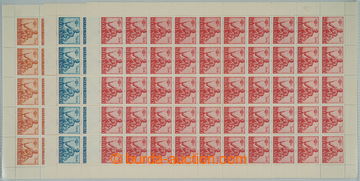 258310 - 1942 COUNTER SHEET / Sy.65-67, Hlinka Youth 70h+1Ks - 2Ks+1K