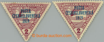 258327 -  Pof.55, Triangle 2h brown-red, I. and overprint type III.; 