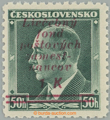 258359 - 1939 Pof.314, Beneš 50h green with red additional-printing 