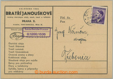 258373 - 1943 Mng.B53, firemní lístek vyfr. zn. A.H. 60h fialová s