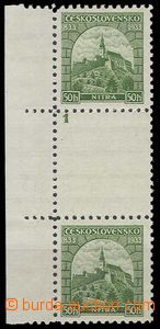 25841 - 1933 Nitra, Pof.M373, 50h meziarší s levým okrajem a DZ1,