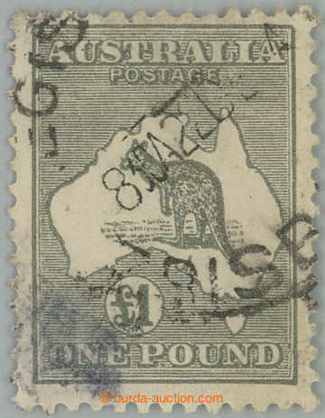 258470 - 1924 SG.75, Kangaroo and map £1 grey, wmk narrow Crown; F, 