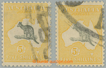 258473 - 1929-1936 SG.111, 135, Klokan a mapa 5Sh šedá / žlutá, 1