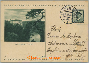 258478 - 1939 souběžná čs. CDV69/77 Orlík nad Vltavou, čs. poda