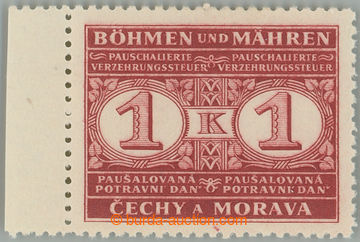 258503 - 1940 Pof.PD1, Definitivní vydání 1K červená, krajový k