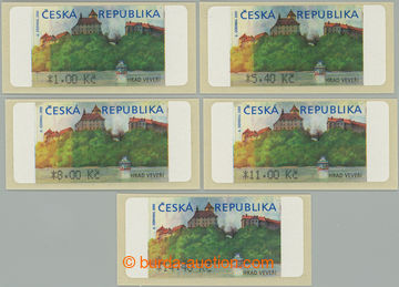 258505 - 2000 Pof.AT1, Veveří (castle), variant II, comp. of 5 stam