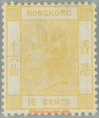 258527 - 1877 SG.22, Victoria 16c yellow, wmk CC; without gum, c.v.. 