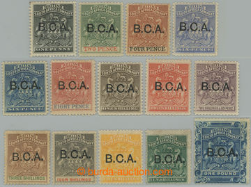 258549 - 1891 SG.1-14, Rhodesia 1P - £1 with overprint B.C.A. (Briti