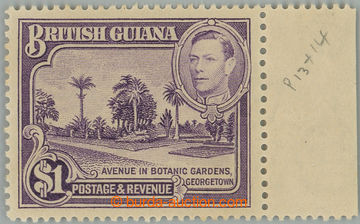 258610 - 1938-1952 SG.317a, Jiří VI. $1 bright violet se vzácnou p